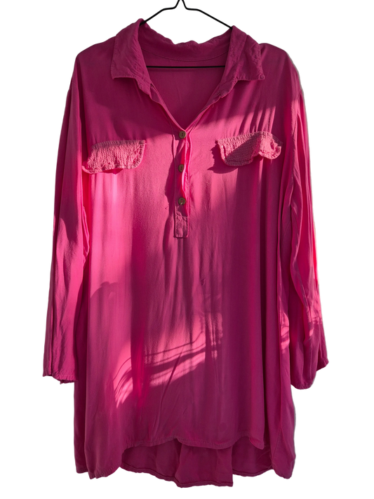 Kjole med pallietlommer - str 44 (gæt)