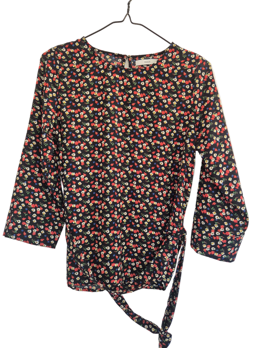 Bluse med bindebånd - str 34